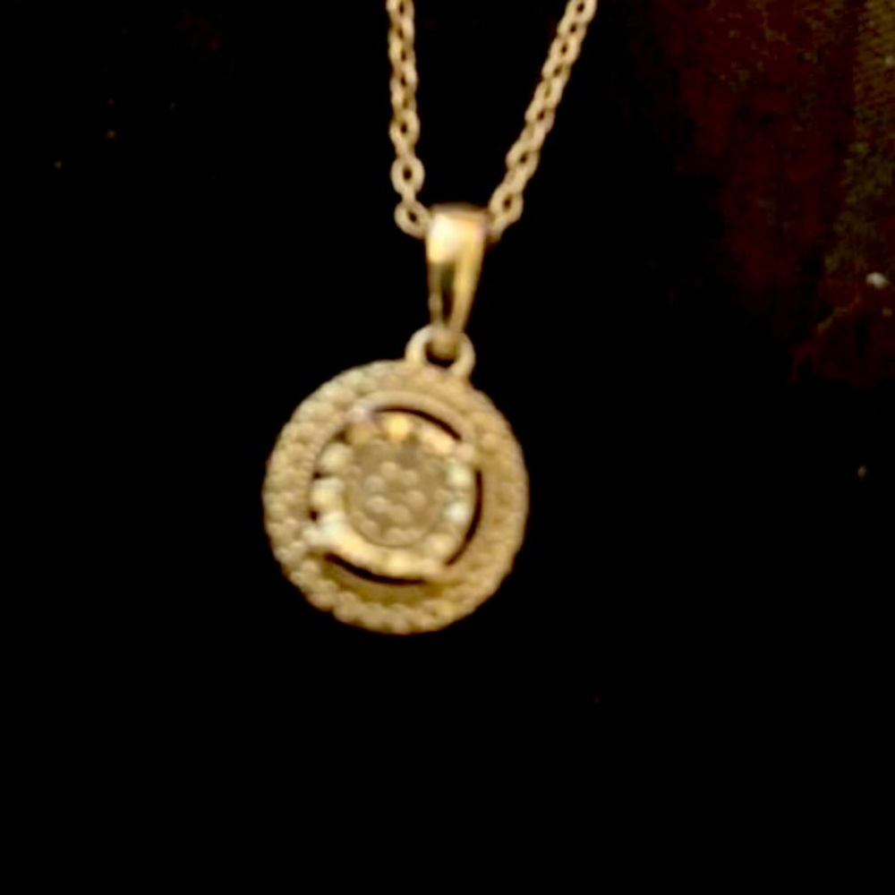 STERLING SILVER NECKLACE WITH CZ VINTAGE DAINTY